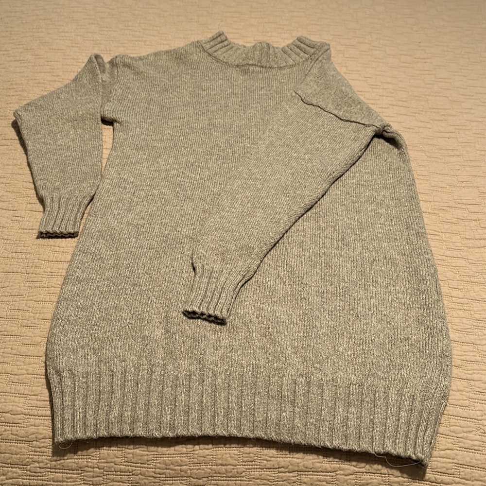 Abound Grey Sweater Dress, size XS. With ribbed collar, sleeve cuff and bottom.